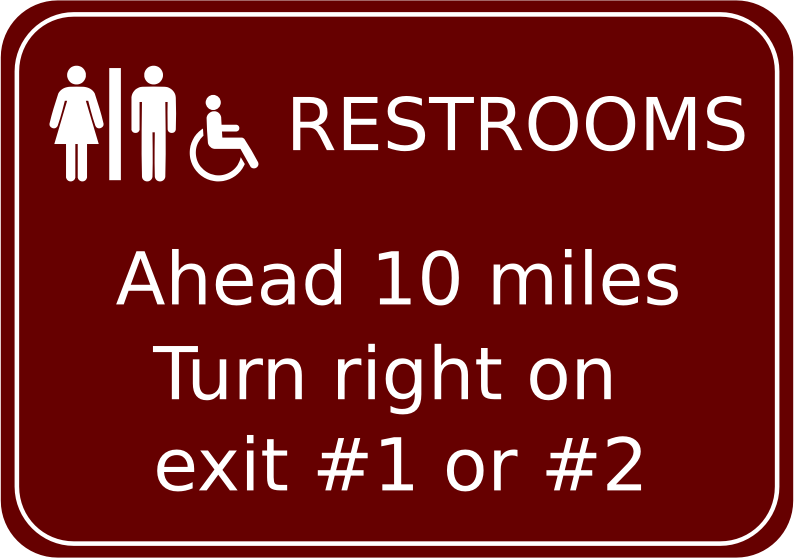 Restroom Road Sign