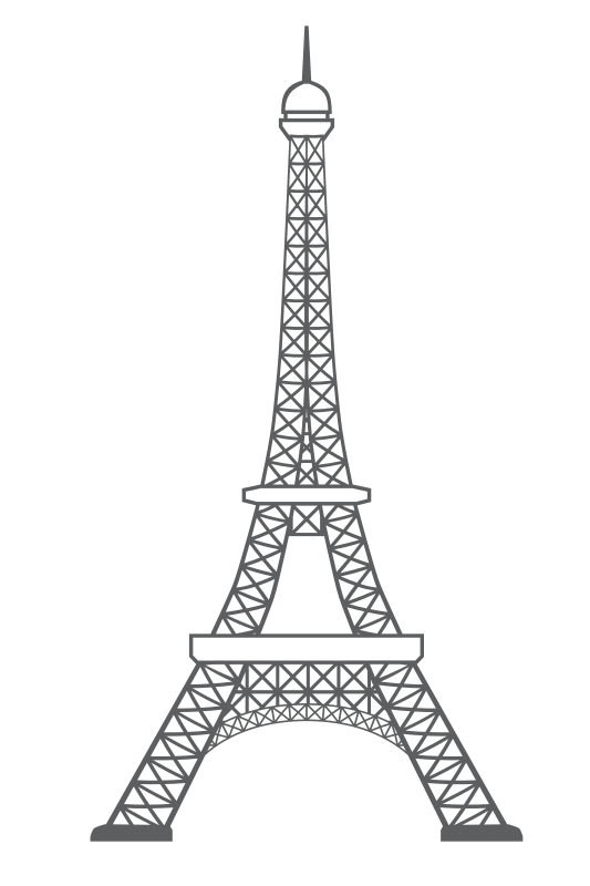 Eiffel tower outline icon monument Openclipart