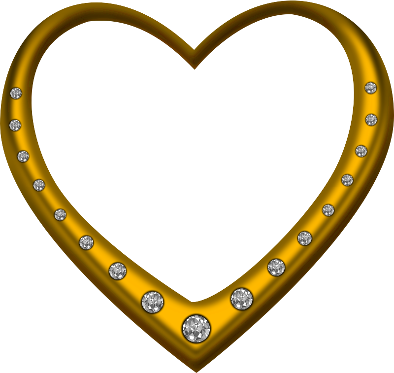 Gold heart studded with diamonds