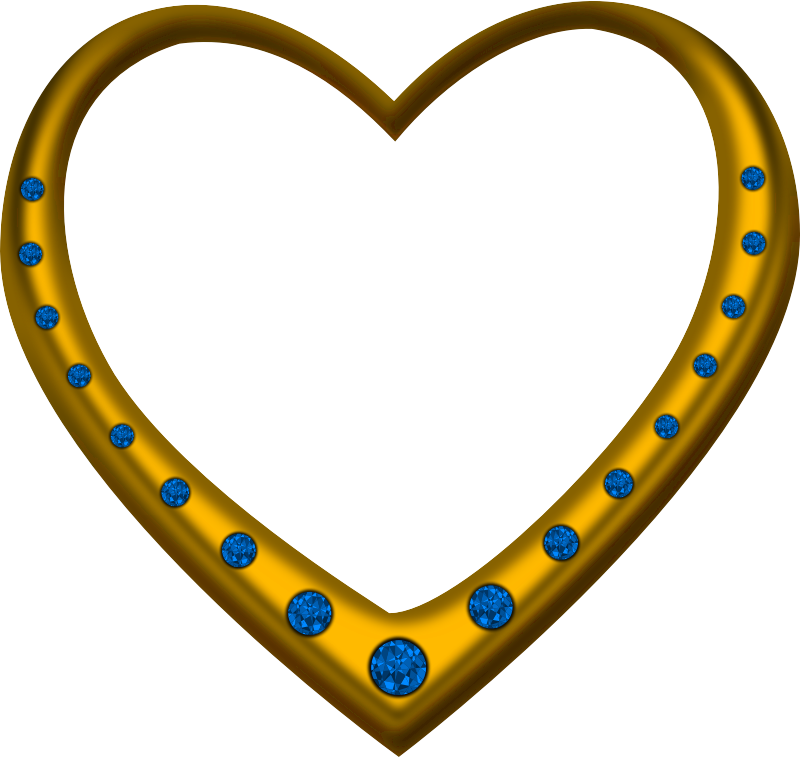 Gold heart studded with sapphires