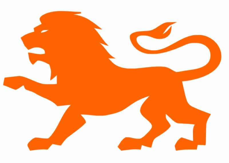 Orange Rampant Lion