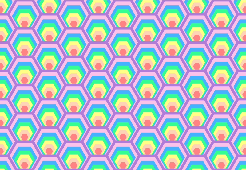 Colourful hexagon pattern (colour 2)