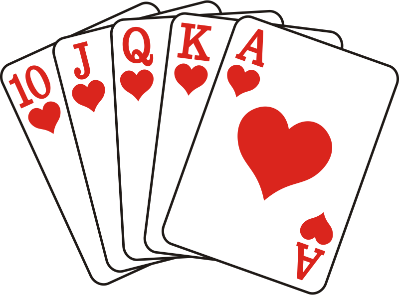 Royal Flush hearts Openclipart