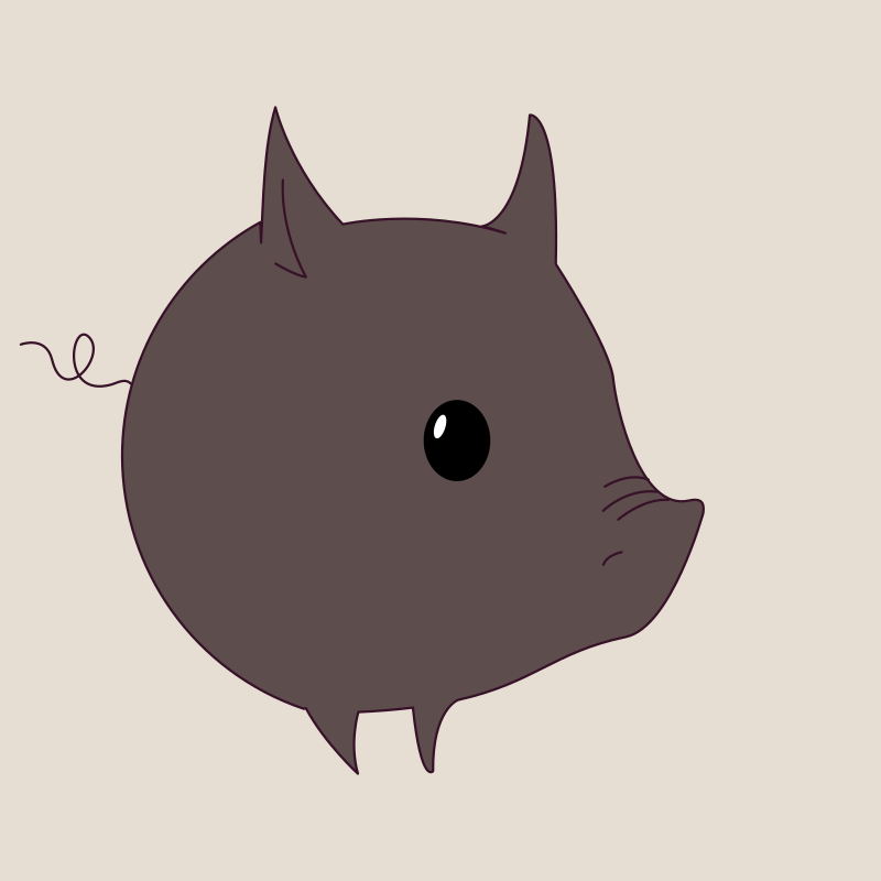 Cartoon Round Pig