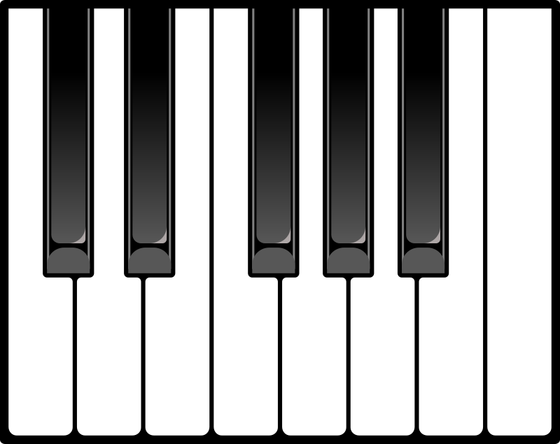 A piano keyboard octave