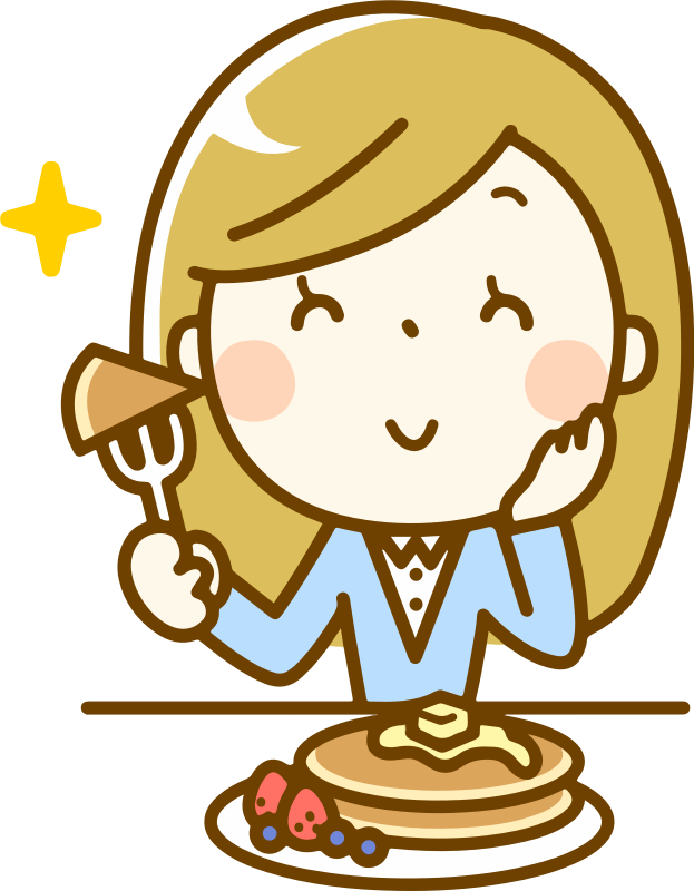 Woman Eating Pancakes