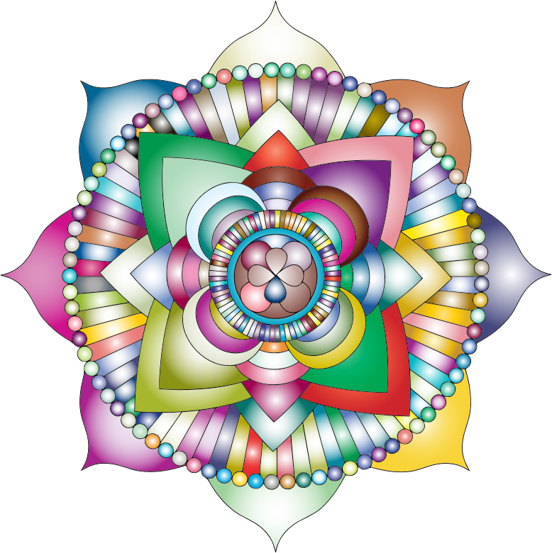 Prismatic Lotus Mandala Line Art 2