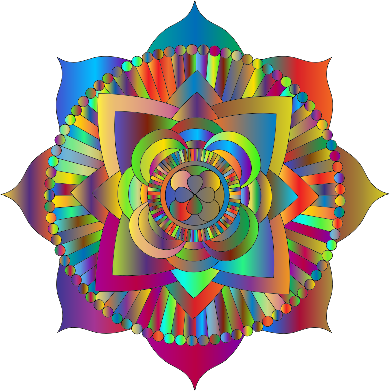 Prismatic Lotus Mandala Line Art 3
