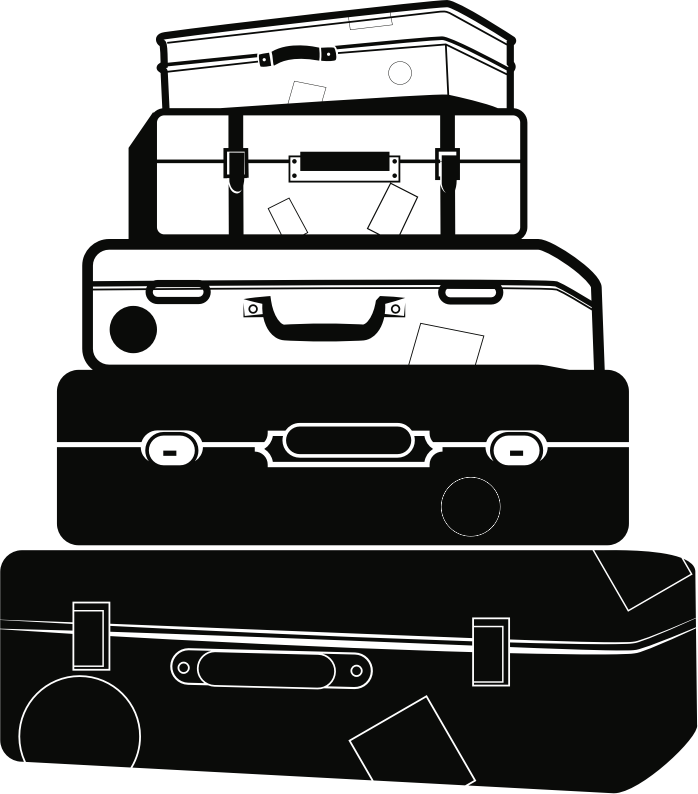 luggage clipart black and white