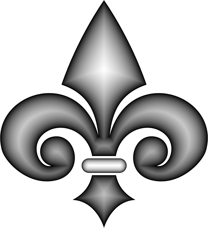 Fleur De Lis 3D Grayscale