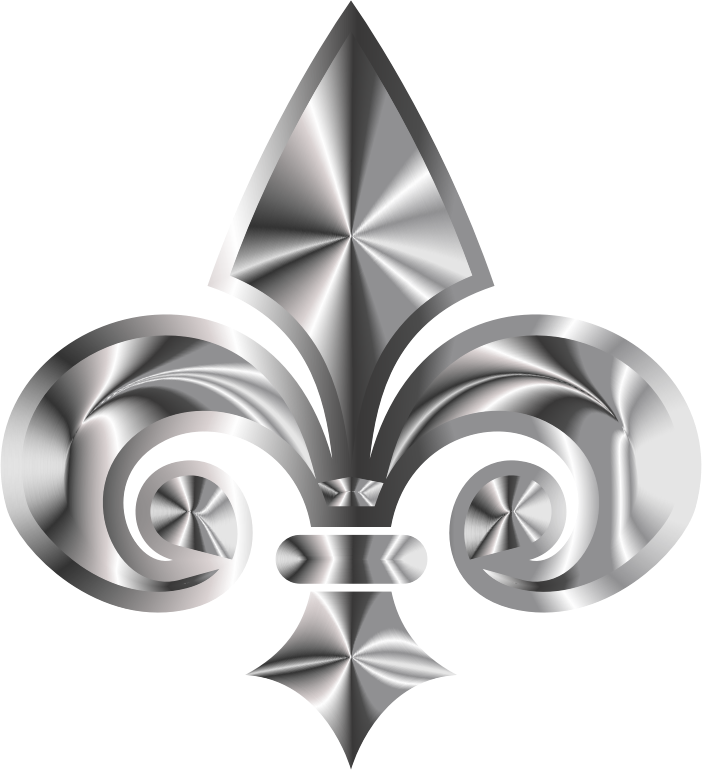 Fleur De Lis 3D Grayscale 2 - Openclipart