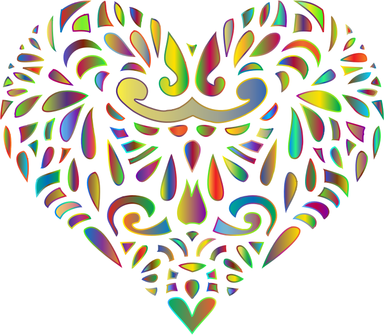 Decorated Prismatic Heart