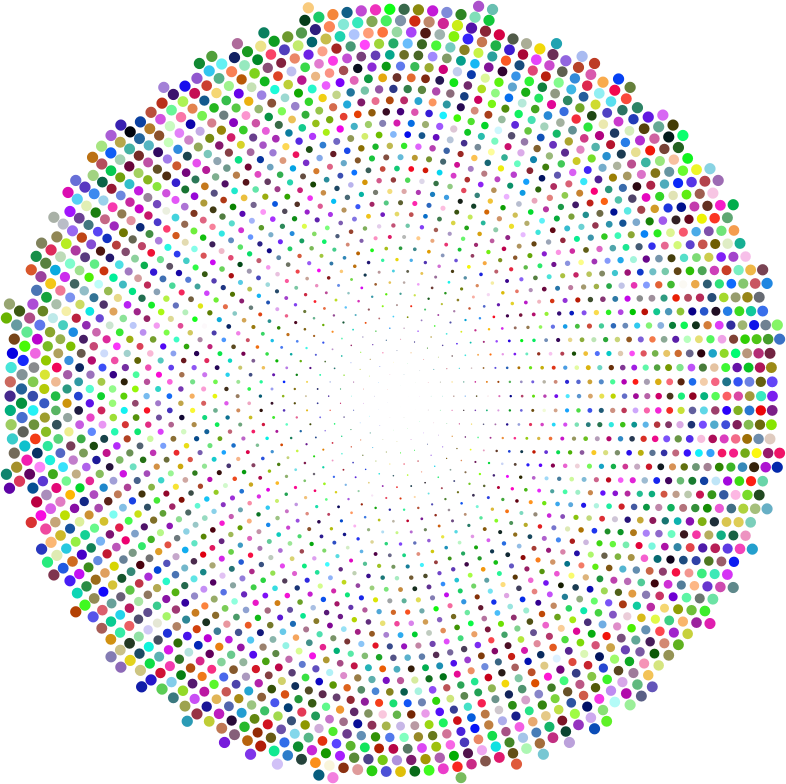 Prismatic Fading Dots Circle