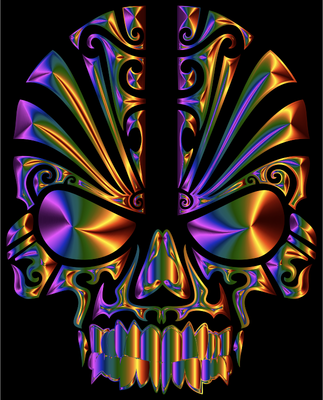 Tribal Skull Silhouette 2 Chromatic Openclipart   305996