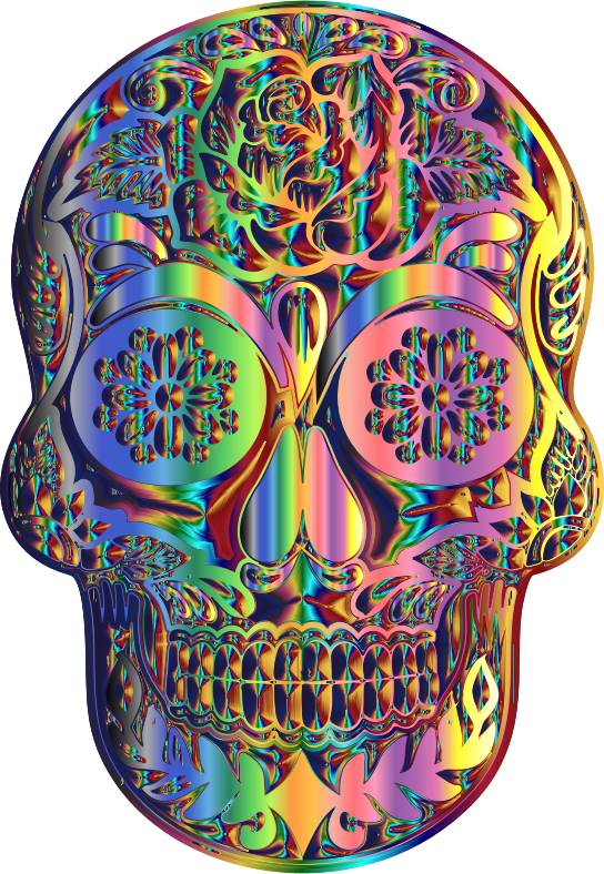 Sugar Skull Silhouette By Karen Arnold II Multichrome 4