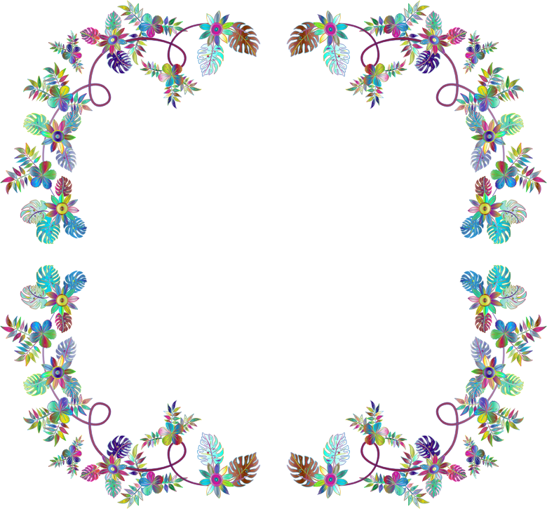 Flower Decoration By FractalBee Prismatic Frame