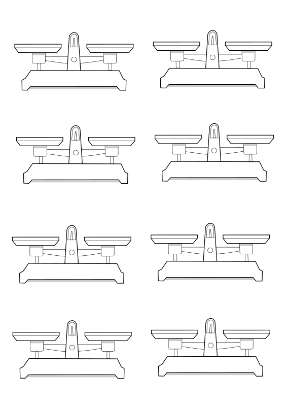 ZEICHNUNG VORLAGE FÜR QUIZZ Waagen-Modell