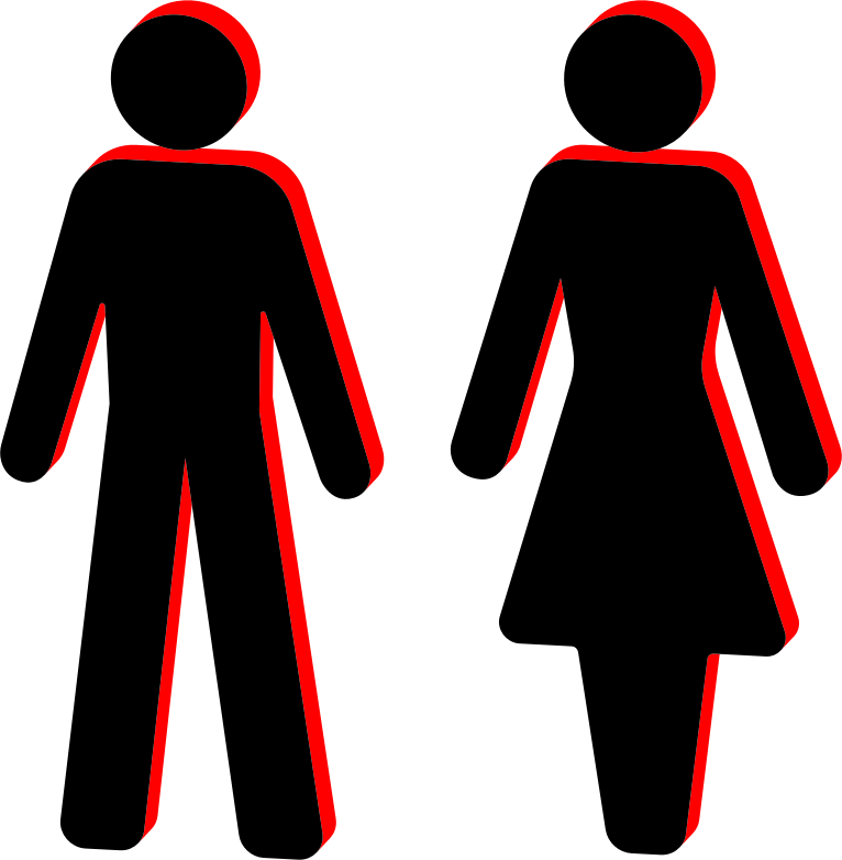 3D Male And Female Stick Figure Symbols Silhouette