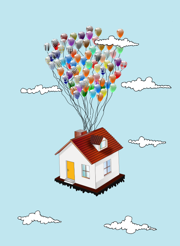 Flying House - Openclipart