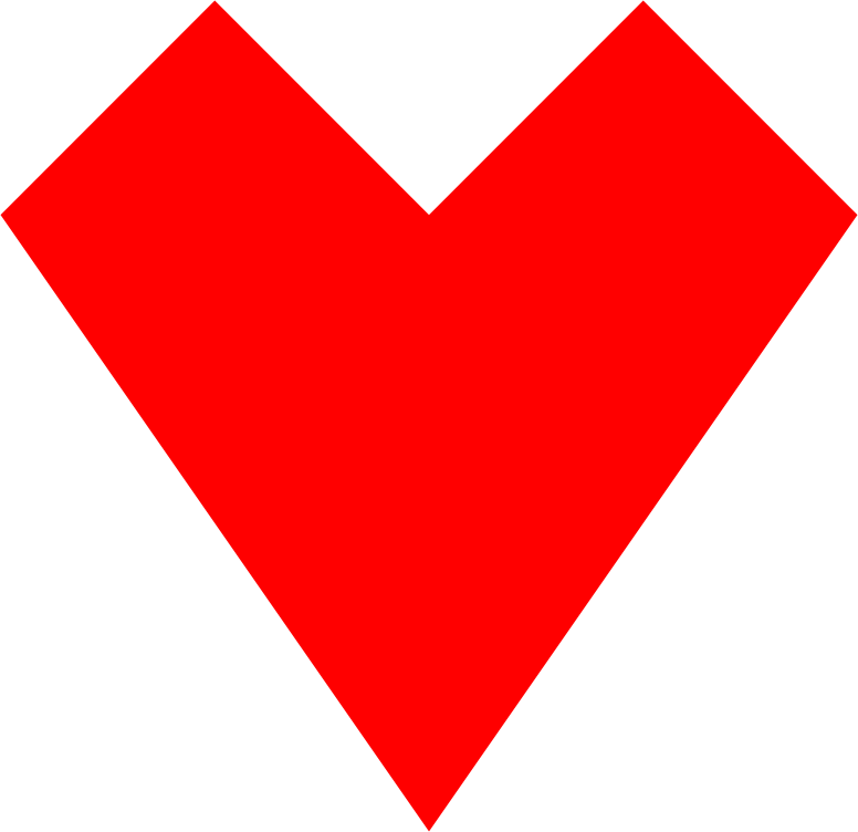 Red Heart Straight Lines 2