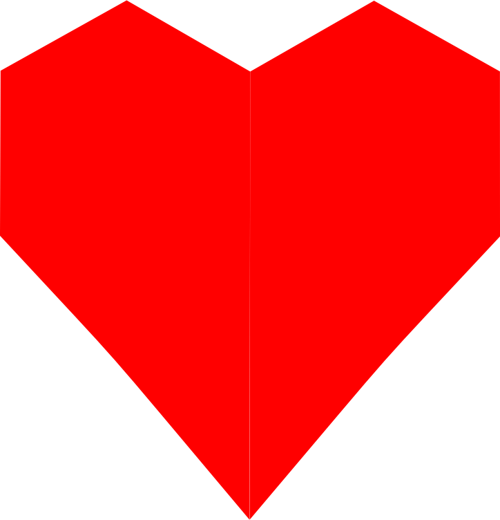 Red Heart Straight Lines 3