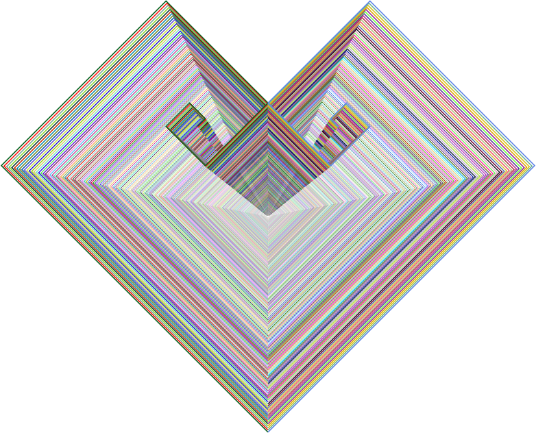 Golden Ratio Spiral Straight Lines Heart Tunnel