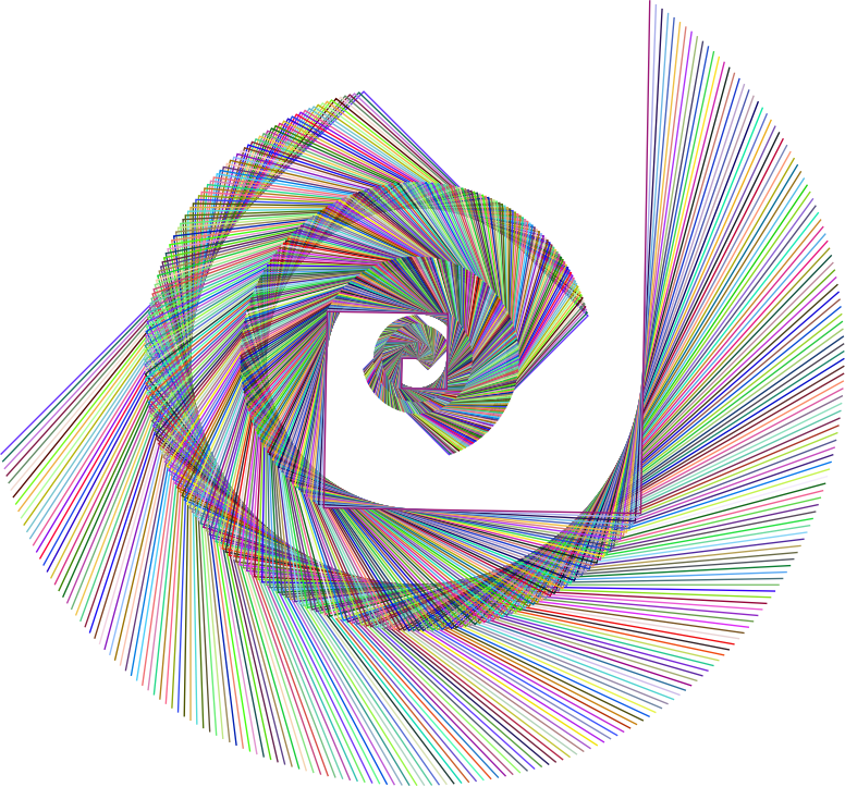 Golden Ratio Spiral Design Rainbow Type II