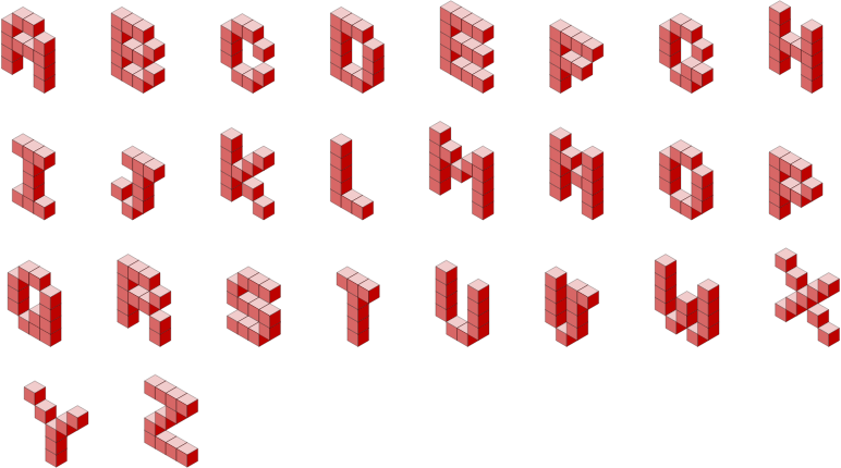 Isometric Font Alphabet 2