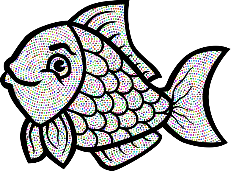 Fish Line Art - Openclipart