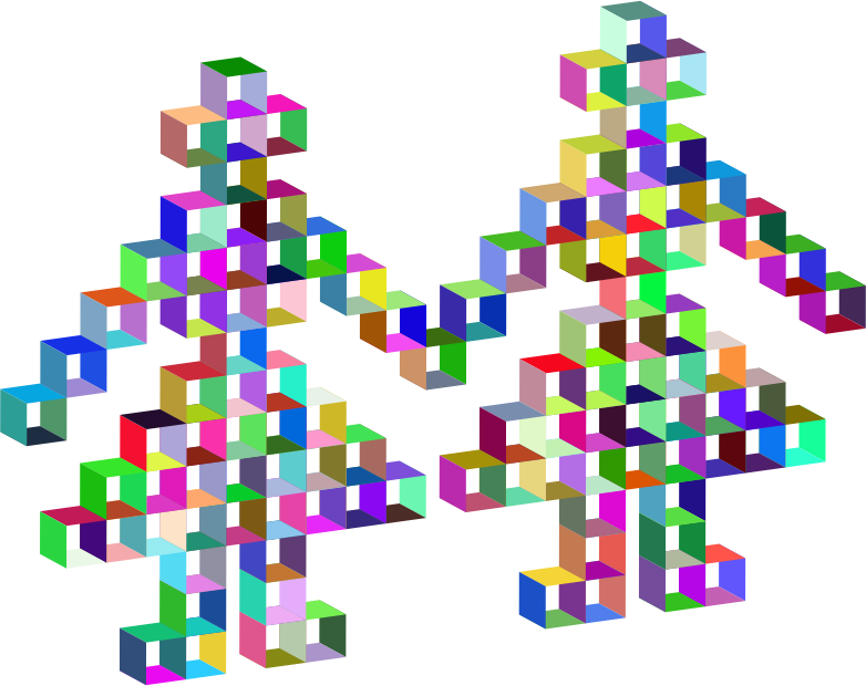 3D Open Boxes Pixel Dancers