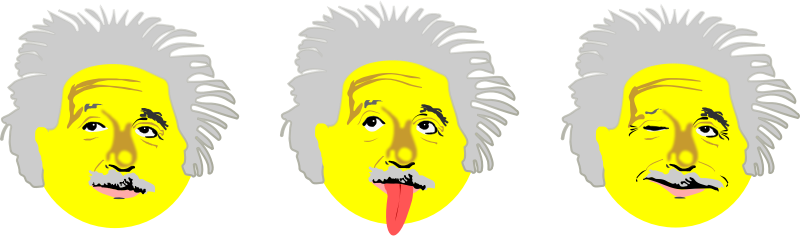 three einstein-smileys