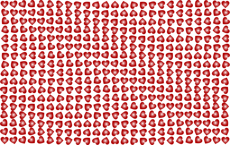 Stylized Hearts Background Red No BG