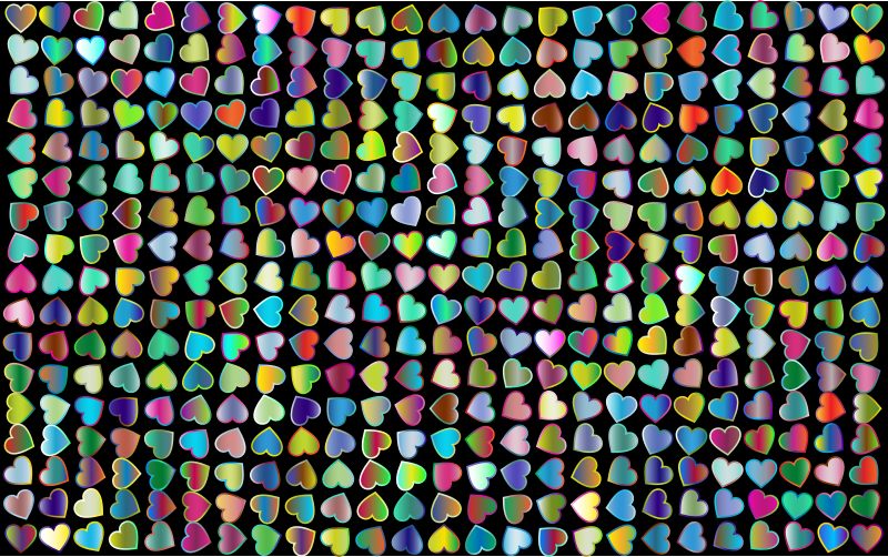 Stylized Hearts Background Prismatic