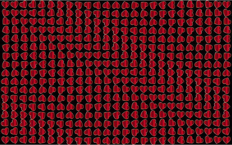 Stylized Hearts Background Crimson