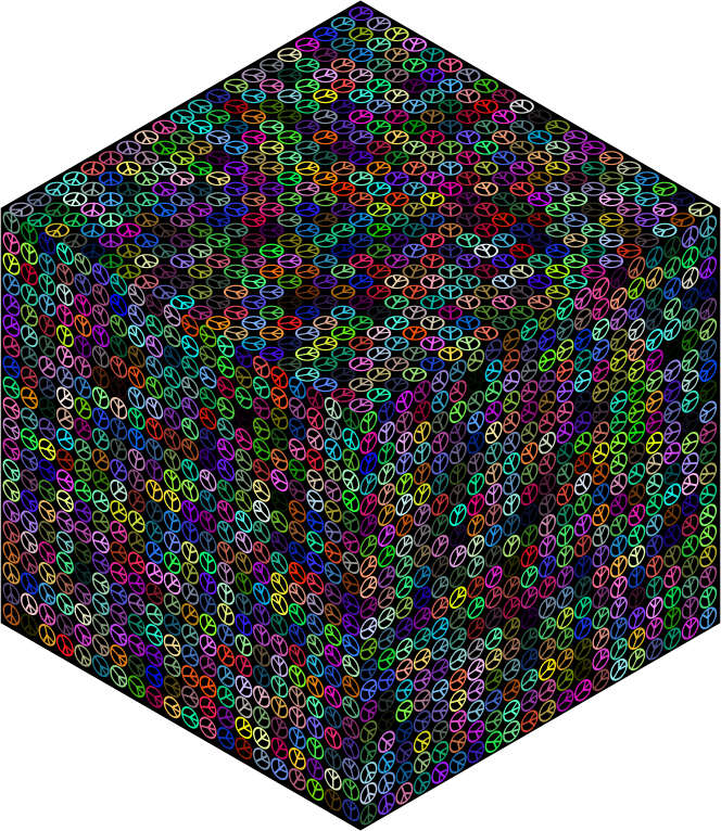 Isometric Peace Cube Prismatic