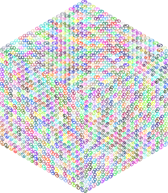 Isometric Peace Cube Prismatic No BG