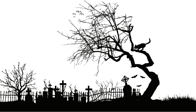 Midnight Graveyard Silhouette Isolated - Openclipart