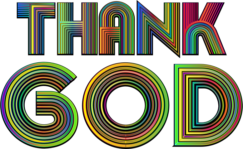 Thank God Typography Polyprismatic Variation 2