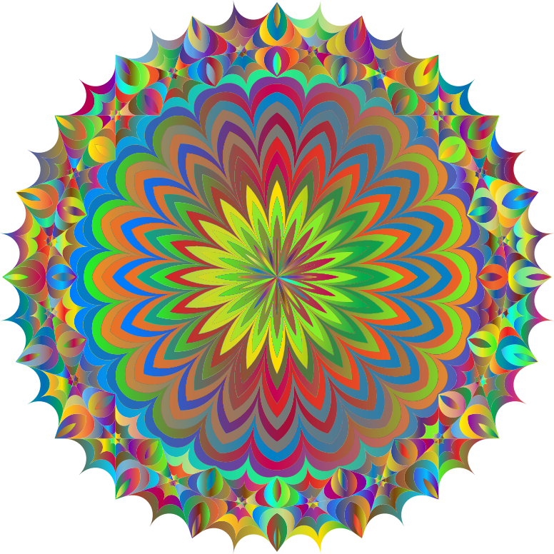 Mandala Line Art Design Polyprismatic