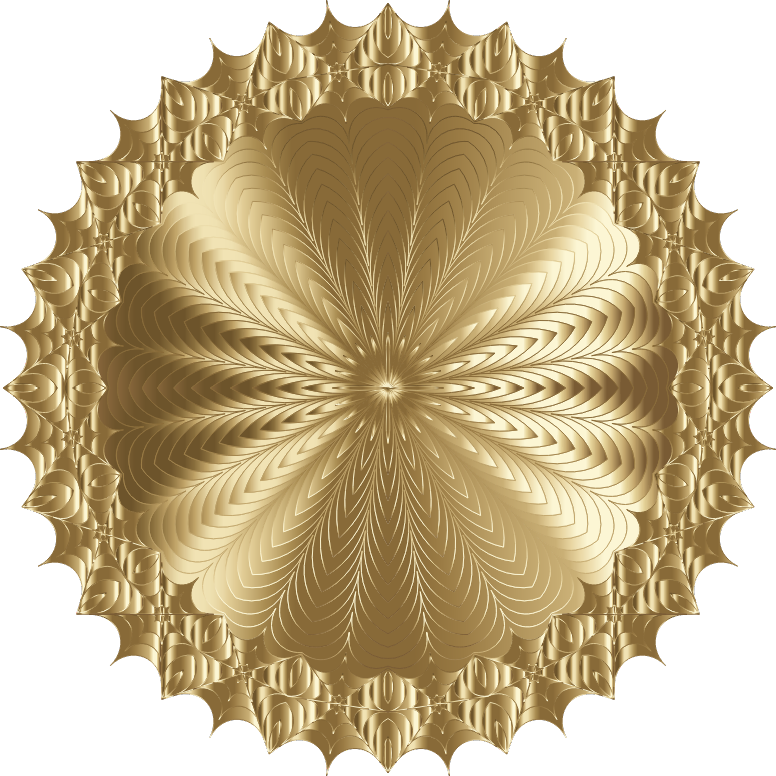 Mandala Line Art Design Gold