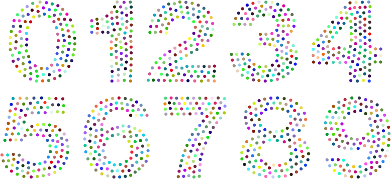 Numbers Circles Font Prismatic