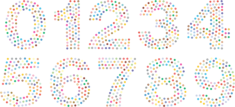 Numbers Circles Font Prismatic 2