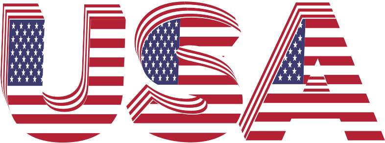 USA 3D Flag Typography