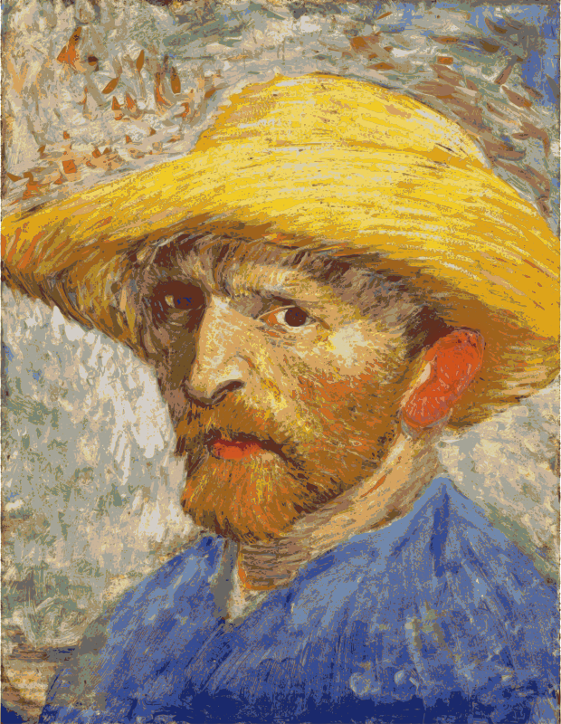 Van Gogh Self-portrait with Straw Hat