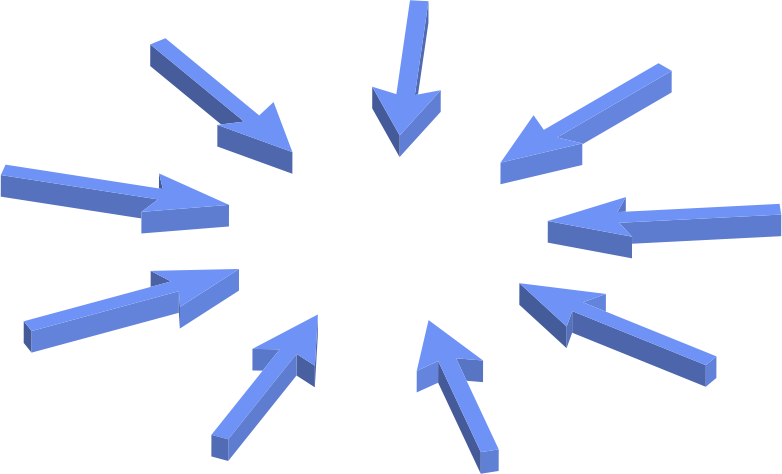 Isometric Arrows Pointing To Center Variation 2