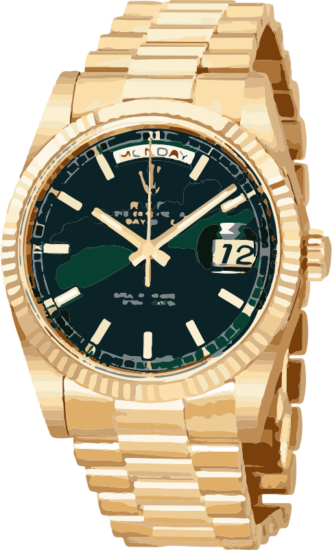 swiss watch in gold and green - horlogerie