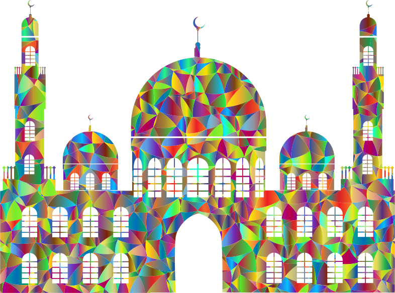 Generic Mosque Silhouette 2 Low Poly Polyprismatic