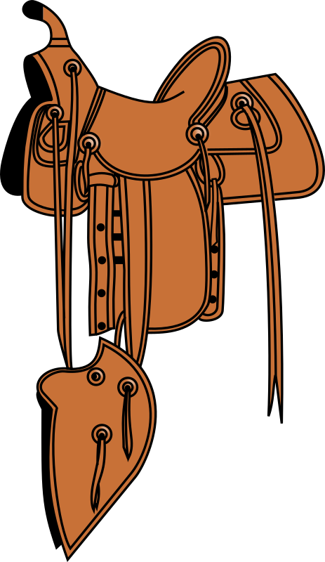 Cowboy saddle, colored