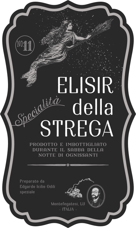 Etichetta per Halloween - Elisir della strega