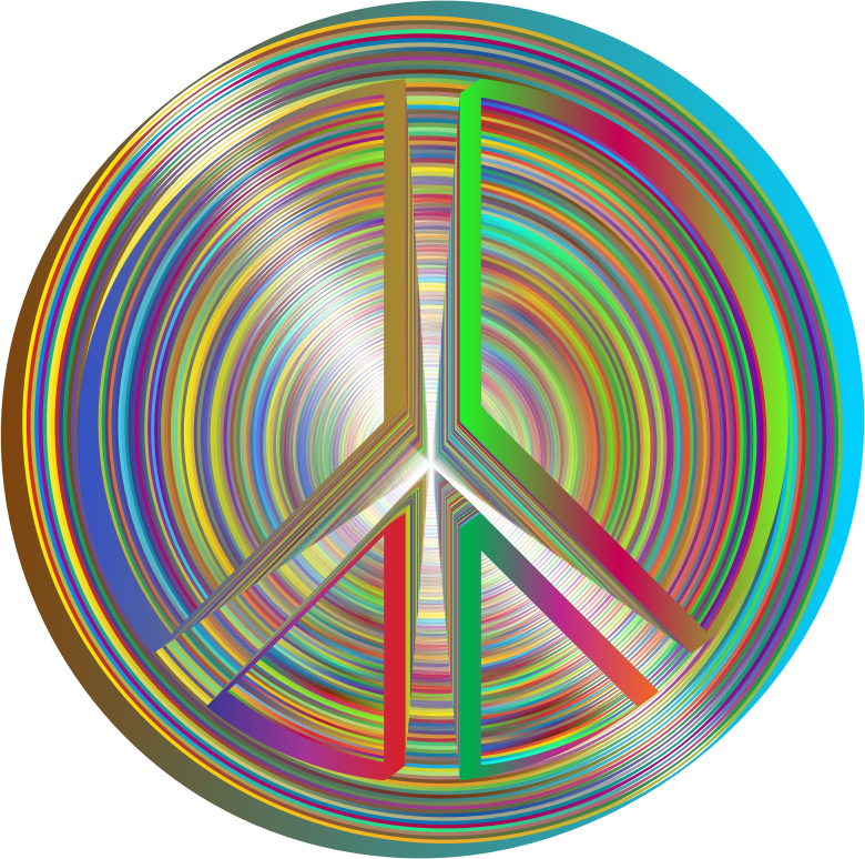 Stylized Peace Sign Design Polyprismatic